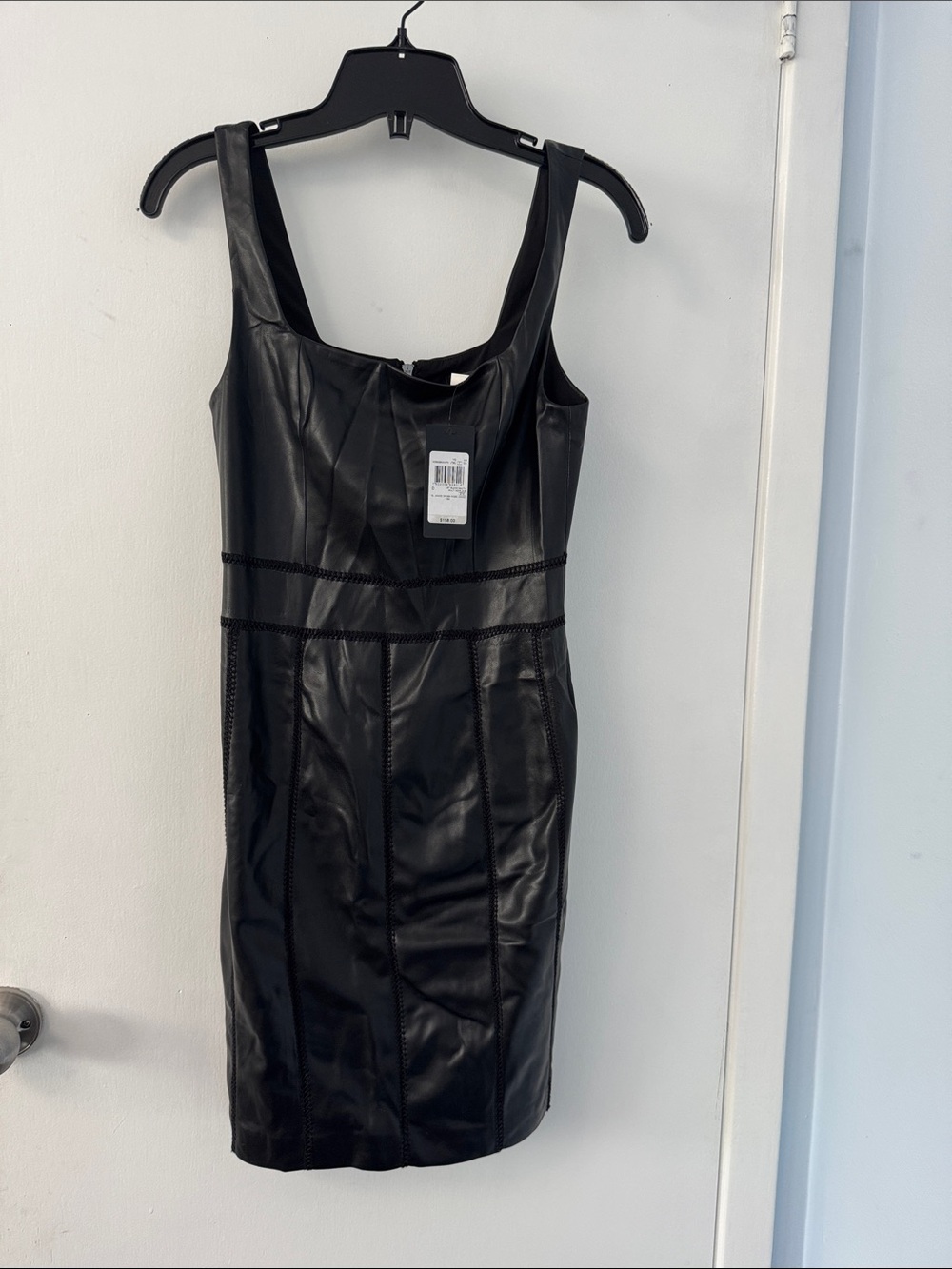 Guess Black Faux Leather Mini Dress